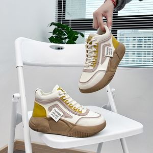 2023 Hot New Casual Shoes Designer Mulheres Moda Sapatilhas Meninas Lace-Up Outdoot Couro Amarelo Verde Jogging Womens Platform Trainers Frete Grátis Eur 35-40