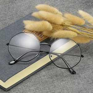 Güneş gözlükleri Moda Yuvarlak Gözlükleri Kadınlar Erkekler Vintage Klasik Metal Düz Ayna Optik Gözlükler Çerçeve Unisex Görme Bakım Gözlükler
