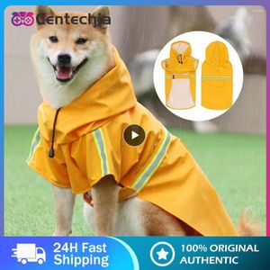 Vestuário para cães Design de bolso de barriga para cães de pernas curtas Capa de chuva para animais de estimação Capa personalizada Faixa reflexiva de alta definição