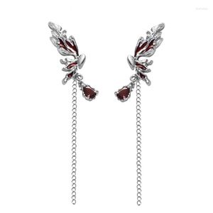 Orecchini a cerchio Dainty Wing Stud Orecchino per donne Ragazze Nappa Catena goccia ciondola