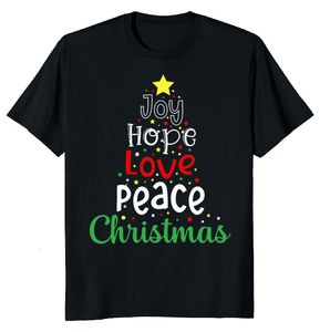 Męskie tshirts Joy Hope Love Peace Świąteczne Święta Fashoin Mężczyzn Japończyka Tshirt Summer Scasual krótkie rękawie Hip Hop Harajuku Streetwear 230802