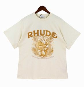 2023夏のRHデザイナーrhude tシャツのメンズ女性トップス文字ポロスシャツ刺繍服