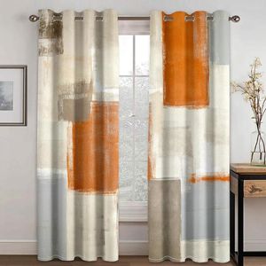 Curtain Yellow Abstract Geometry Doodle Graffiti Design 2 Pieces Thin Curtains For Living Room Bedroom Window Drape Decor