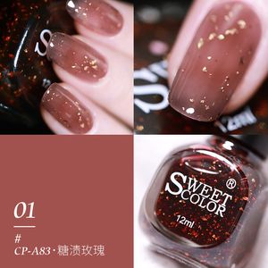 Nail Polish Nobake Long Lasting MicroLight Therapy Gold Foil Oily Art Glitter Sequin Semipermanent Varnish 230802