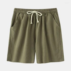 Мужские брюки Summer Beach Crasual Solid Linen Mid Rise Shorts Корейский размер одежды S-2XL S-2XL