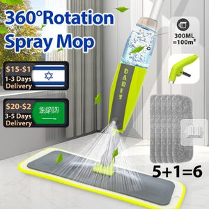 MOPS Spray Mop Broom Set Magic Flat Mops for Floor Home Cleaning Tool Brooms Hushåll med återanvändbara mikrofiberkuddar Roterande MOP 230802