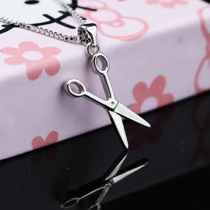 Catene Coreano Personalizzato Creativo Fresco Piccole Forbici Ciondolo Rame Dolce Collana placcata Argento Catena Clavicola Femminile