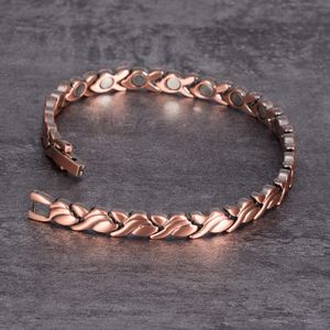 Bracelets porte-bonheur cuivre pur magnétique pour femmes Vintage chaîne santé énergie bracelets arthrite bijoux 230801