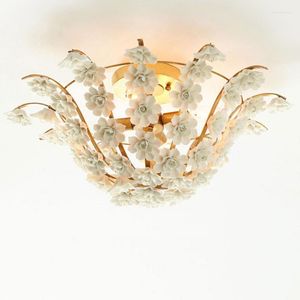 Żyrandole żyrandol LED Art Lampa lampa światła pokój wystrój świąteczny dekoracja retro vintage cespire cespire styl duży kwiat lustres hall