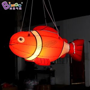 Partihandel Uppblåsbar belysning Cartoon Clown Fish Balloons Modeller Inflation Ocean Theme Decoration for Advertising Event med Air Blower Toys Sports