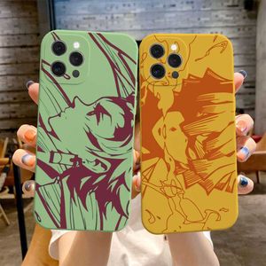 Mobiltelefonfall Japan Anime Demon Slayer Case för iPhone 11 12 13 14 Pro Max 7 8 Plus X Xs SE XR Telefonfodral Kimetsu No Yaiba Cover Coque Fundas L230731