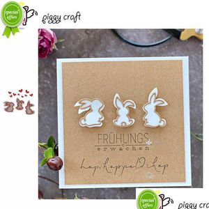 Craft Tools Piggy Metal Cutting Dies Cut Die Mold Easter Bunny Hearts Scrapbook Paper Knife Mod Blade Punch Stencils Drop Delivery H Dhzwf