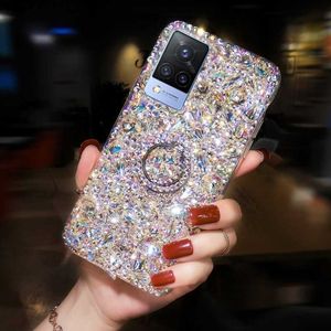 Casos de telefone celular moda strass glitter case para OPPO A5 A9 A15 A16 A52 A53 A72 A73 A93 A94 F11Pro F17 F17Pro F19Pro Reno7 Stand Back Cover L230731