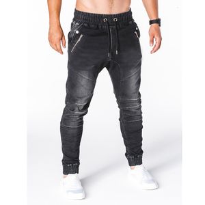 Mens Jeans Straight Men Punk Skinny Denim Pants Spring Summer pojkvän Streetwear Zipper Slim Fit Black Goth byxor 230801