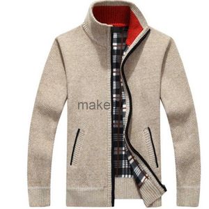 Erkek Sweaters 2022 Sonbahar Erkek Kazak Palto Sahte Kürk Yün Süvari Ceketler Erkekler Fermuar Örgü Kalın Ceket Sıcak Gündelik Örgü HARDIGAN J230802