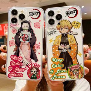 Obudowy telefonu komórkowego Japan Anime Demon Slayer Połączenie telefoniczne dla iPhone'a 13 14 11 12 Pro Max Mini XR X XS 7 8 Plus 13Pro tylna okładka dla iPhone'a 11 Pro Case L230731