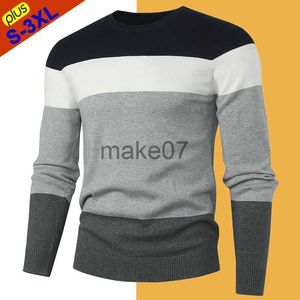 Camisolas Masculinas Suéter Macio Pulôver Masculino Outono Alta Qualidade Suéter Magro Suéter Masculino Malhas Masculino Inverno Listrado Top Jersey Menino Moletom T J230802