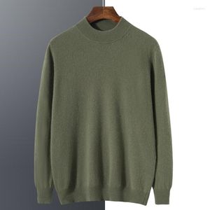 Herrenpullover Kaschmirpullover Herbst Und Winter Halbhochgeschlossener Pullover Business Casual Gestricktes Einfarbiges Langarmshirt.