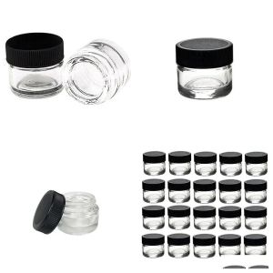 Clear Glass Jar with Black Cap 5ml Packing Bottle