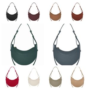 Numero Dix Halbmond-Tasche, vollnarbiges, strukturiertes, glattes Kalbsleder, Designer-Umhängetasche mit Reißverschluss, Hobo-Handtaschen, Umhängetaschen, Geldbörse für Damen