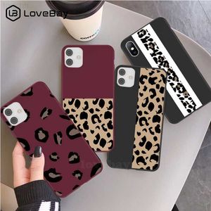 Capas de telefone celular Lov Fashion Leopard Print Phone Case para iPhone 12 13 Pro Max 11 Pro X XR XS Max 8 7 6 6s Plus SE 2020 Soft TPU Back Cover L230731