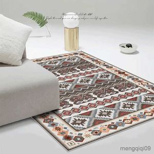 Tapetes retrô tapetes para sala de estar decoração de casa boêmio moda luxo atmosfera floral abstrato ig macio área grande quarto poliéster poliéster r230802