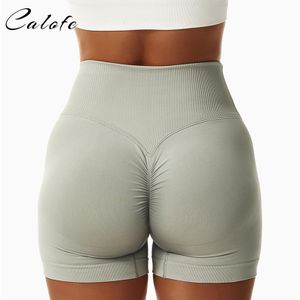 Yoga outfit Summer Seamless Cross High midja Yoga Shorts Elasticitet snabb torr höftlyftbyxor andningsbara löpande sportcykel shorts kvinnor 230801