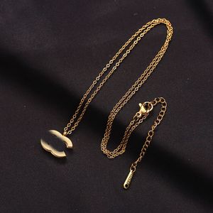 Modedesigner 18k guldpläterad c brev hänge halsband Rhinestone rostfritt stål halsband märke halsband för kvinnor bröllop fest smycken valentins dag gåvor