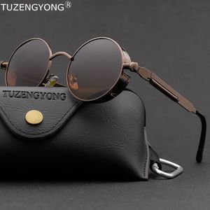 Sunglasses Frames Classic Gothic Steampunk Polarized Men Women Brand Designer Vintage Round Metal Frame Sun Glasses High Quality UV400 230802