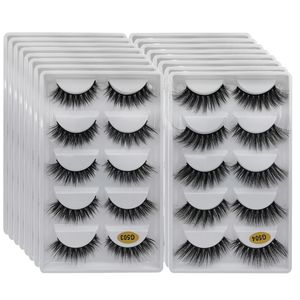 Falska ögonfransar Partihandel 10/20/30/40/50/60/100 Boxar Mink Eyelashes 5 Par Natural Long False Eyelashes 3D Lashes Bulk Super Fluffy Faux Cils 230802