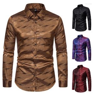 Männer Casual Hemden 2023 Kreuz Grenze Jacquard Langarm Hemd Außenhandel Europäische Größe Slim Fit