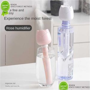 Andra hemträdgårdar USB -luftfuktare Desktop Creative Small Water Replenisher Portable Car Air Rose Mini Mist Maker Purifier Drop Deliv Dhdjc