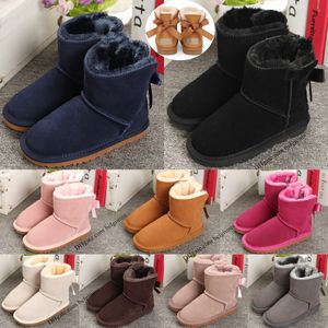 Kids Bows Australia Bailey Classic Boots Uggi-Schuhe Mädchen Designer Kinder Sneaker Kinderschuh Winter Kleinkind Mini Wggs warme Schneewanderstiefel Jugend Baby Uggitys