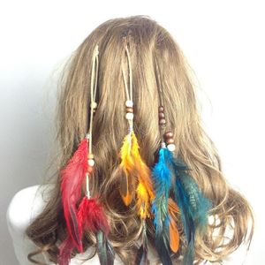 Bohemian Feather Beaded Headdress Tassel Pendant Hairpins Hair Clip For Women Head Band Fashion Hair Accessories