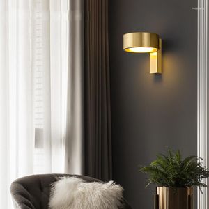Lâmpada de parede 2023 LED luz de cabeceira quarto de cobre de luxo backgroud latão moderno nórdico sala de estudo leitura