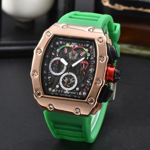 Модные мужские часы Высококачественные ретро-миллевые Quartz Watch Chater Chacte Chronograph Начальные часы многоцветные резиновые ремешки спортивные браслеты-брасы браслет мужского брака браслет 80#