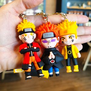 3D Anime Keychain PVC Bebek Sırt Çantası Kolye Keychain Yaratıcı Araba Kolye