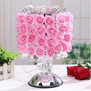 Candeeiros de mesa lâmpada de fragrância árvore luz rosa flor decoração de casa luzes com LEDs para festa de casamento plugue da UE WF1024