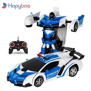 Electric RC Car RC Car Transformation Robots Sports Vehicle Model Drift Car Toys Cool Deformation Car Kids Brinquedos Presentes Para Meninos 230801