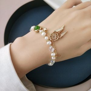 Braccialetti con ciondoli Braccialetto di perle romantico a doppio strato Moda Multistrato Ragazza carina per le donne Gioielli regalo di compleanno per le feste 230802