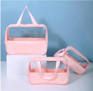 Kosmetiktasche für Damen, 3-teilig, transparent, Make-up-Kulturbeutel, Reiseset, tragbare Reise-Kulturbeutel mit großer Kapazität