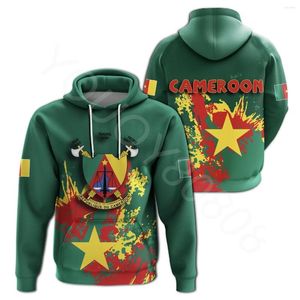 Men's Hoodies Men's Clothing Printed Casual Sweater Loose Simple African Zone Hoodie Cameroon Badge Zip - Spanish Style