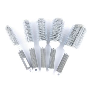 Professional 5 Size Hair Brush Comb Hairbrush High Temperature Resistant Ceramic Iron Round Comb Hair Styling Tool