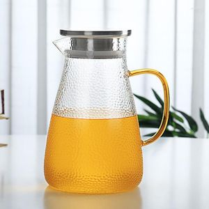 Höftkolvar 1500 ml kanna värme motståndande borosilikat glas kallt vatten potten hushållsblomma drycker fruktjuice kanna dryck