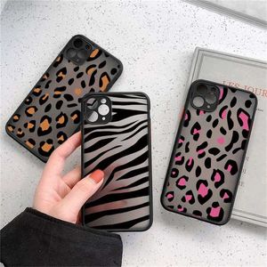 Casos de telefone celular Moskado TPU Moda Leopard Padrão Phone Case para iPhone 11 Pro Max 12 13 Mini X XS Max 7 8 Plus Mobile Phone Protective Shell L230731