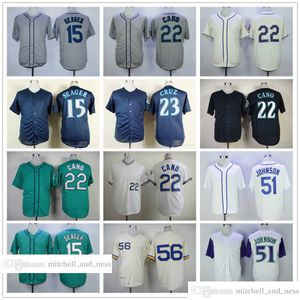 Vintage Movie Baseball Wears Jersey 15 Kyle Seager 22 Robinson Cano 23 Nelson Cruz 51 Suzuki Ichiro 56 Jim Bouton Jerseys Men Women Youth Size S-XXXL