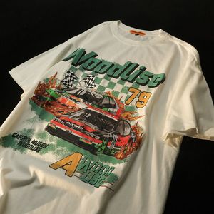 여자 Tshirt Y2K Top Tshirt 여성 짧은 90 년대 빈티지 레이싱 자동차 그래픽 T 셔츠 남자 힙합 오버 사이즈 슬리브 탑 여름 캐주얼 탑 230801