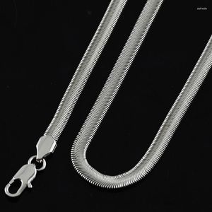 Kedjor 6mm Fashion Mens Womens White Gold Color Herringbone Chain Halsband GF Jewelry