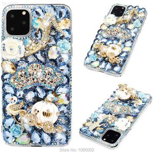 Cell Phone Cases Luxury Bling Crystal 3D Cinderella Carriage Cases for Huawei P20 P30 P40 P50 Pro Honor 20 50 Lite 8X 9X Nova 9 5T L230731