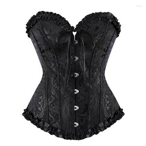 Women's Tanks GIDYQ Women Sexy Corset Gothic Fashion Lace Bandage Bodycon Tops Oversized 6Xl Female Elegant Floral Print All Match Bodice